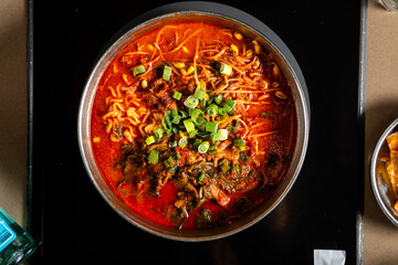 Red hot chili noodle bowl