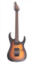 Naklejka premium Modern electric guitar in sunburst finish with chrome hardware 4K Seamless loop animation