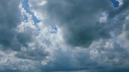 Dynamic and EverChanging Cloud Patterns Gracefully Moving Across a Clear Blue Sky