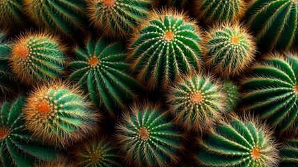 Fototapeta premium Desert cacti in soft focus with dreamy lighting. AI image