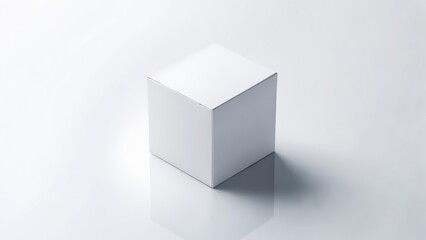 Fototapeta premium Blank white cube box