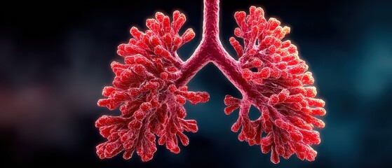 Detail of human lungs showing alveoli structures