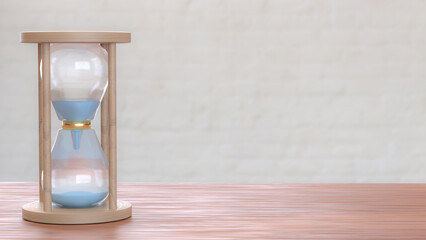The Sand clock for Time concept 3d Rendering.