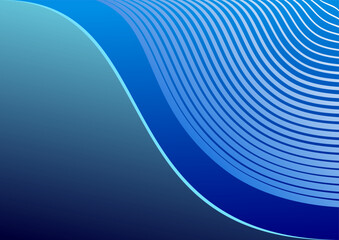 abstract blue wave background and layout for a card or a flyer with curved lines