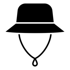 Hiking hat glyph solid icon