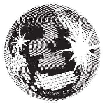 Disco ball isolated. Disco ball clipart. Mirrorball with lights.	