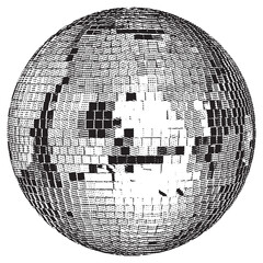 Disco ball isolated. Disco ball clipart. Mirrorball with lights.	