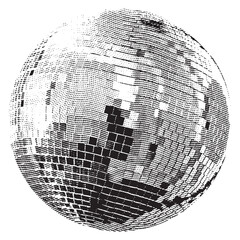 Disco ball isolated. Disco ball clipart. Mirrorball with lights.	