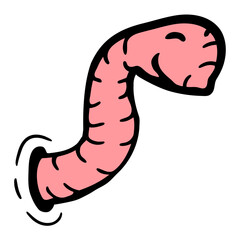 Worm Wormhole Side Hole Happy Cute Comic Smile