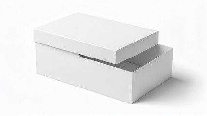 Fototapeta premium Blank white shoebox open
