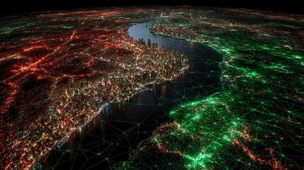 Global City Network at Night