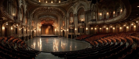 Obraz premium Historic theater interior with ornate architecture