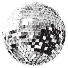Disco ball isolated. Disco ball clipart. Mirrorball with lights.	