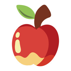 Apple Flat Style Icon Vector
