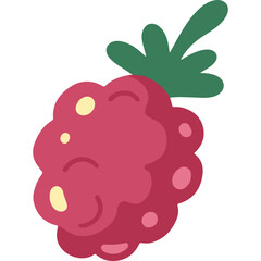 Bright and Modern Flat Style Raspberry Vector Elements
