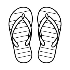 flip flops isolated on white coloring page