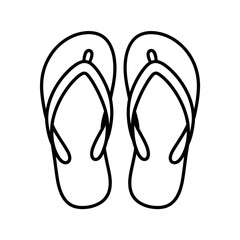 flip flops isolated on white coloring page 