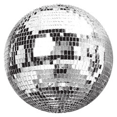 Disco ball isolated. Disco ball clipart. Mirrorball with lights.	
