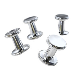 Obraz premium Silver Push Pins Falling Dark Background