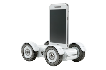 Smartphone Robot Mobile Technology Futuristic Design White Wheels