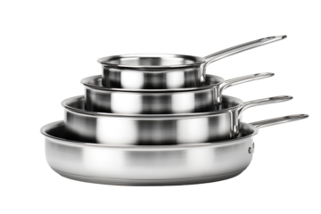 Stacked Stainless Steel Saucepans Kitchen Cookware Set