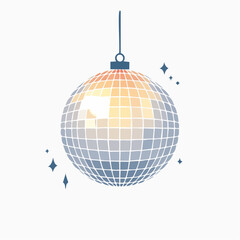 Fototapeta premium Pastel Disco Ball Hanging Ornament with Sparkling Lights