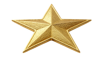 Obraz premium Close-up of a Textured Gold Star on a White or Transparent Background