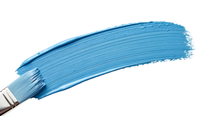 Abstract Blue Brushstroke Isolated on White (PNG)