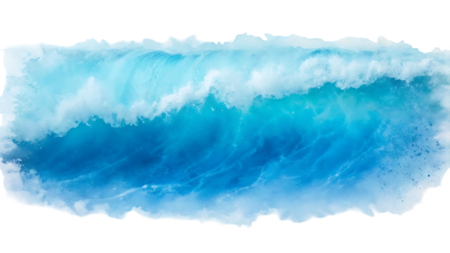 Abstract Blue Watercolor Wash Background with Soft Edges, Isolated on White or Transparent PNG