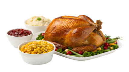 Thanksgiving Feast: Roasted Turkey with Grilled Vegetables