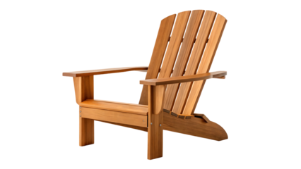 Adirondack Chair on Dock, Summer Relaxation Transparent Background