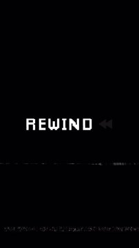 Vertical rewind button VHS Retro Screen. 4k video. alpha channel