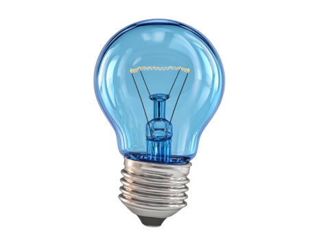 Blue lightbulb idea innovation bright electric energy
