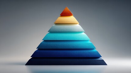 Obraz premium Gradient Pyramid A Detailed Textured and Layered Composition with Color Tones