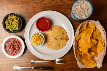 Salvadoran food flat lay