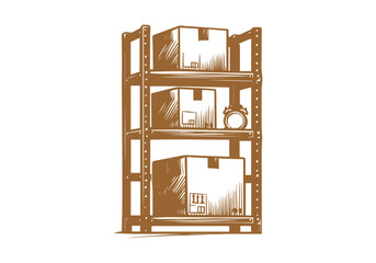 Delivery Box hand drawn doodle sketch vector illustration