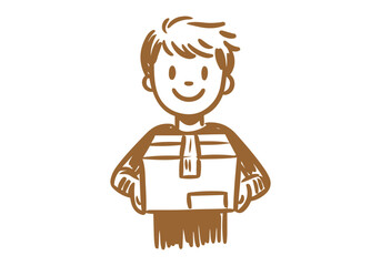 Delivery Box hand drawn doodle sketch vector illustration