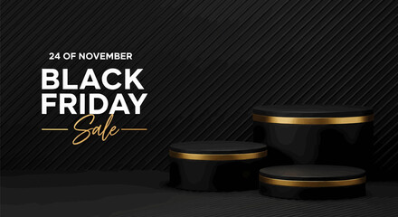Black Friday Sale on November 24th with Golden Accents and Minimalist Design