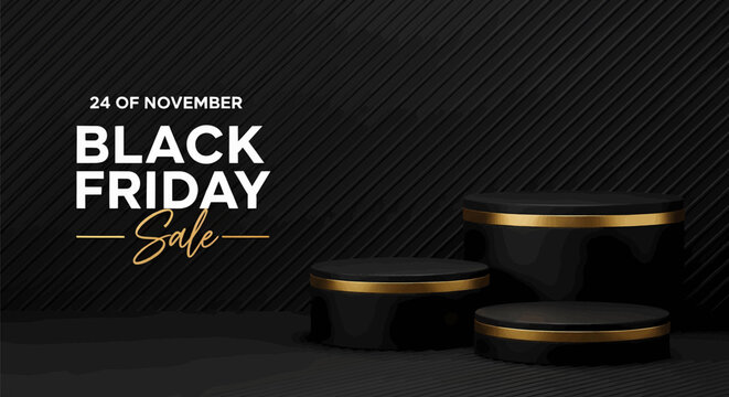 Black Friday Sale on November 24th with Golden Accents and Minimalist Design