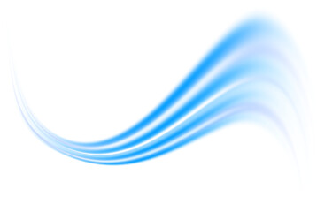 PNG Abstract glowing blue light trails flowing dynamically against a stark transparent background