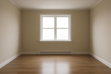 Fototapeta premium Empty Room with Window and Simple Perspective in Soft Lighting