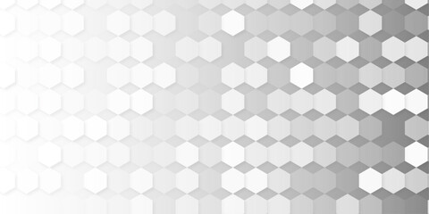 Abstract pattern featuring gray hexagons. The design should be modern, minimalistic, and uniform, with a subtle gradient or variation in gray tones. 