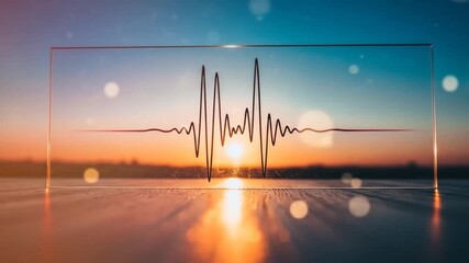 Soundwave at Sunset Through Glass Panel - Powered by Adobe