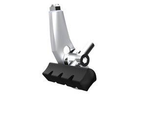 High-Resolution Silver Bicycle V-Brakes with Black Pads Isolated on Transparent PNG Background. Essential Bike Safety Components for Repair, Maintenance, and Cycling Equipment Design Projects