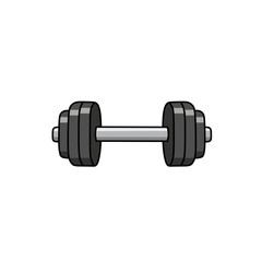 Cartoon Dumbbell Illustration on White Background for Fitness and Workout