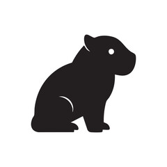 Fototapeta premium Capybara silhouette isolated on white background