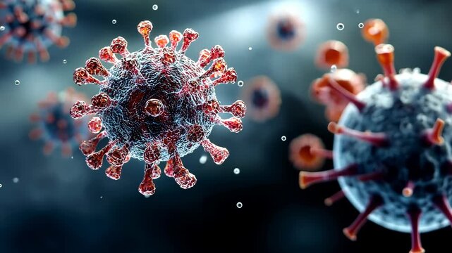 Microscopic viral invaders in striking detail