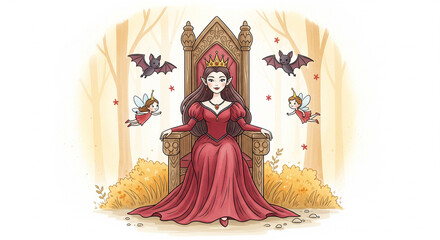 The Vampire Queen on Her Halloween Throne for child