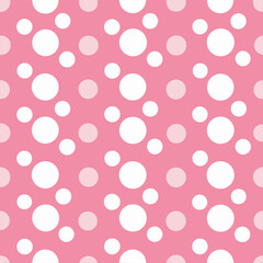 Charming Pink and White Seamless Polka Dots Pattern for Creative Projects.