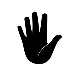 palm clip art. Vector silhouette of a human hand on a white background. palm icon. five-finger illustration. Hand icon. Hand illustration.